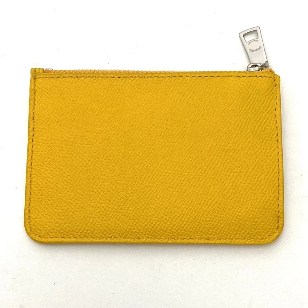 Coach Classic Gold Saffiano Leather Mini Skinny Card Holder/Case